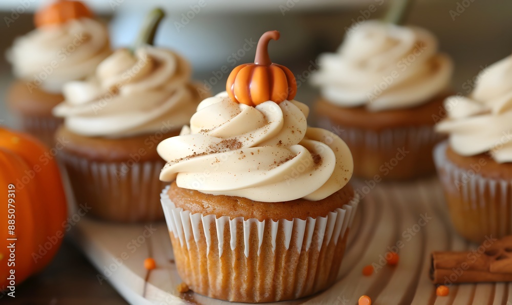 pumpkin cupcake, Generative AI pumpkin cupcake, Generative AI