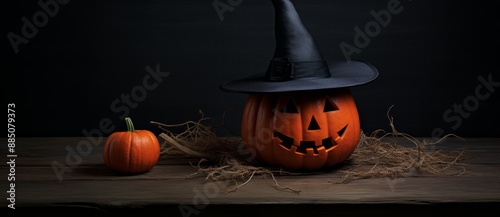 Spooky Halloween pumpkins c...
