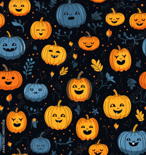 Spooky Halloween pumpkins c...