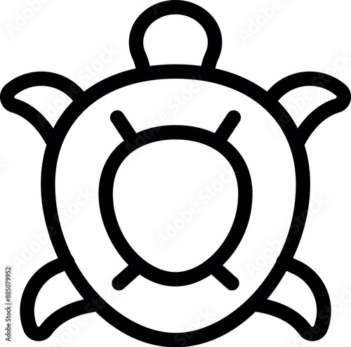 Simple line art icon of a turtle symbolizing the importance of protecting endangered species