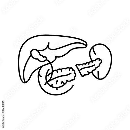 Pancreatectomy line black icon.