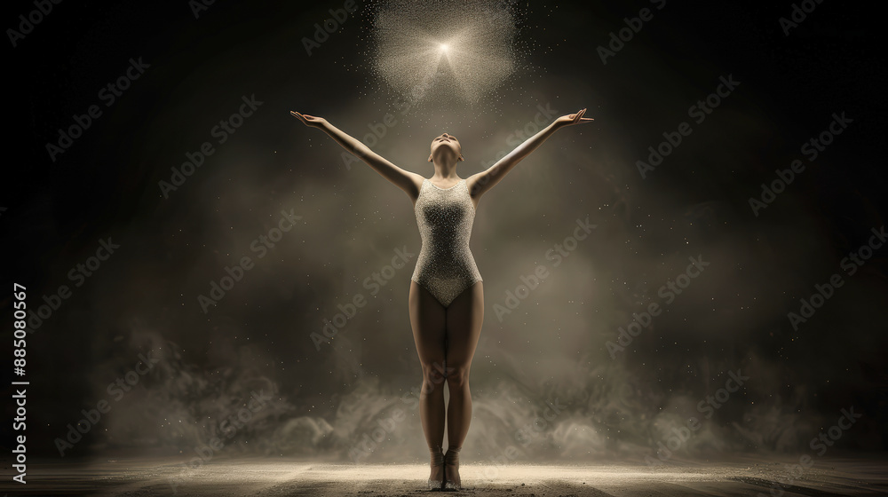 Graceful Display of Rhythmic Gymnastics Athlete Performing with Hoop in Spotlight Showcasing the Elegance, Strength, and Precision of Rhythmic Gymnastics in a Captivating Performance Brainstorming Graceful Display of Rhythmic Gymnastics Athlete Performing with Hoop in Spotlight Showcasing the Elegance, Strength, and Precision of Rhythmic Gymnastics in a Captivating Performance Brainstorming