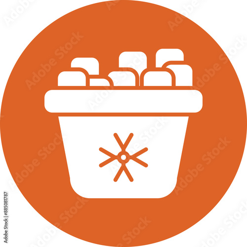 Ice box glyph circle icon