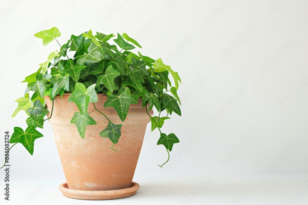 English Ivy in Flowerpot Closeup, Hedera Helix Macro House Plant in Flowerpot, Copy Space English Ivy in Flowerpot Closeup, Hedera Helix Macro House Plant in Flowerpot, Copy Space