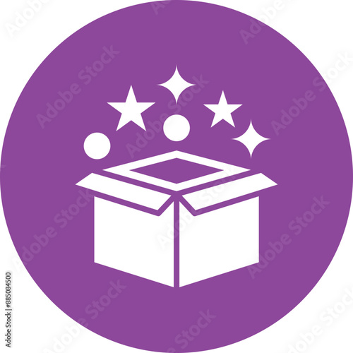 Magic box glyph circle icon