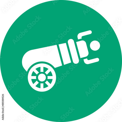 Human cannonball glyph circle icon