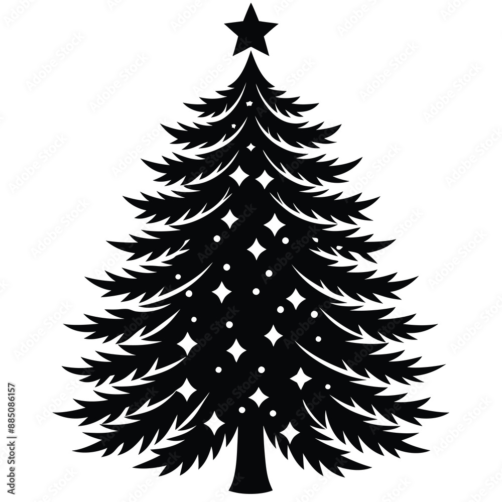 Obraz premium Christmas Winter Snowflake Silhouette Vector on White Background