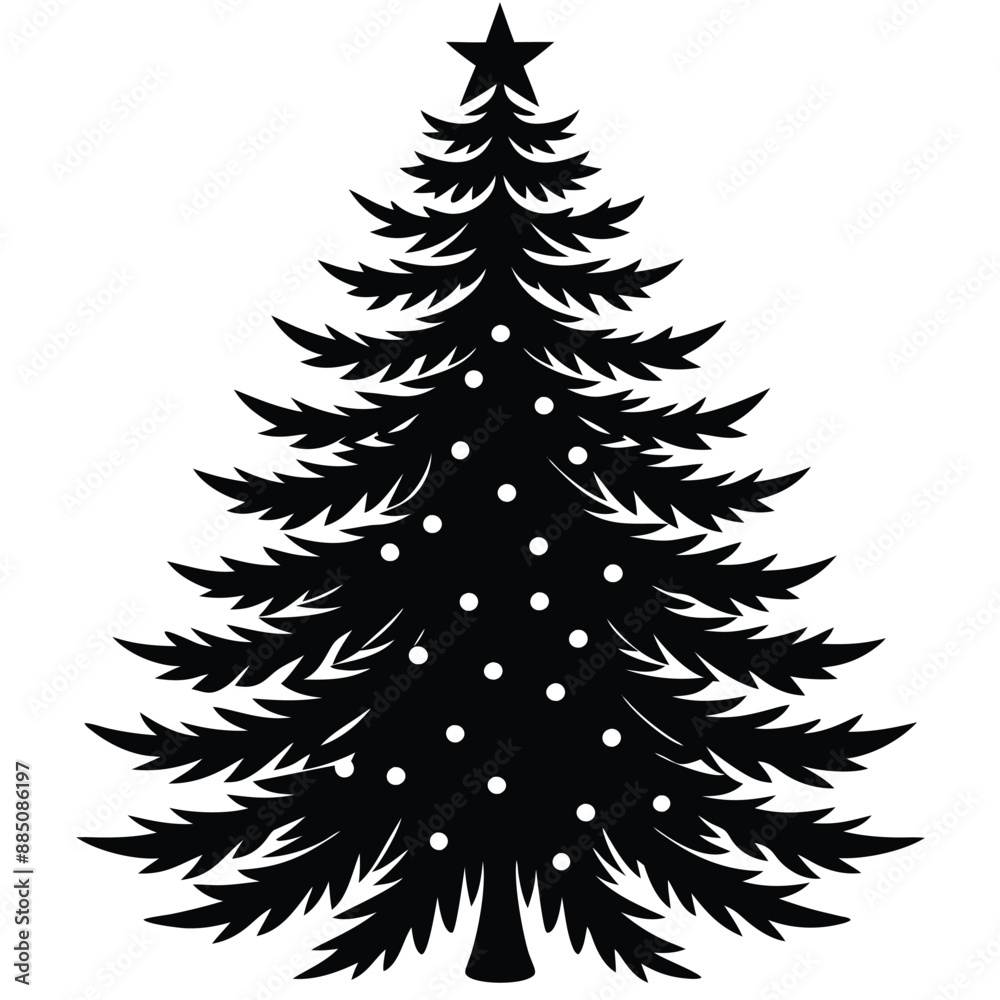 Obraz premium Christmas Winter Snowflake Silhouette Vector on White Background