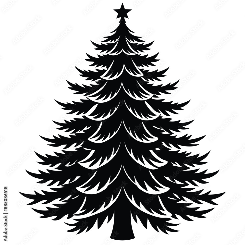 Fototapeta premium Christmas Winter Snowflake Silhouette Vector on White Background