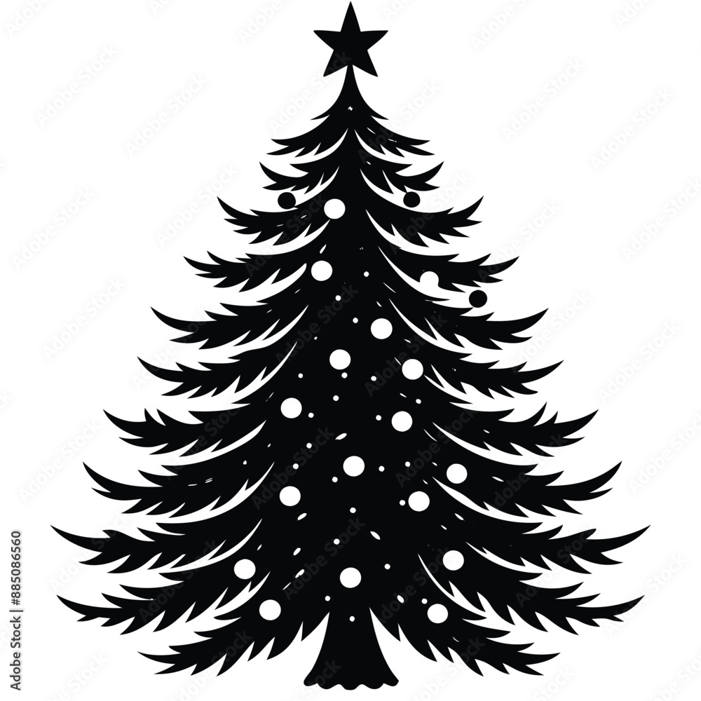 Obraz premium Christmas Winter Snowflake Silhouette Vector on White Background