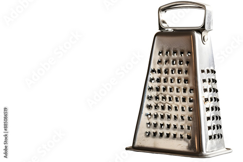 Stainless steel grater isolated on white background photo