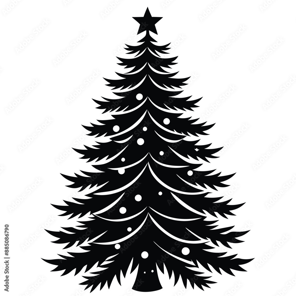 Obraz premium Christmas Winter Snowflake Silhouette Vector on White Background