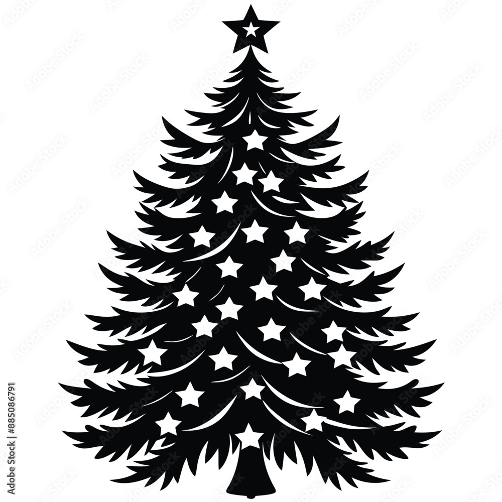 Obraz premium Christmas Winter Snowflake Silhouette Vector on White Background
