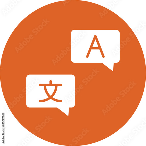 Translation glyph circle icon