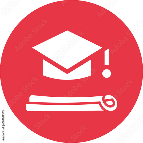 Diploma glyph circle icon