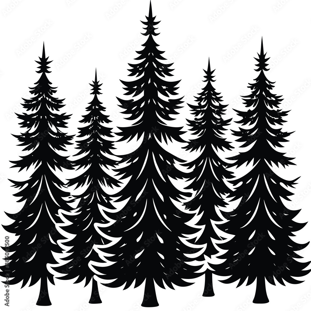 Obraz premium Christmas Winter Snowflake Silhouette Vector on White Background