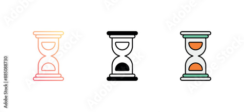 Hourglass icon design with white background stock illustration
