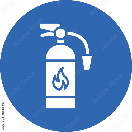 Fire extinguisher glyph circle icon