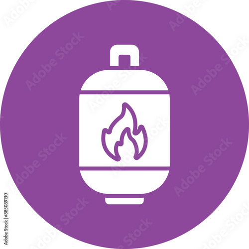 Gas glyph circle icon