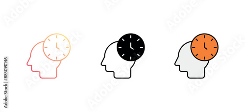 Time icon design with white background stock illustration