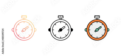 Stopwatch icon design with white background stock illustration