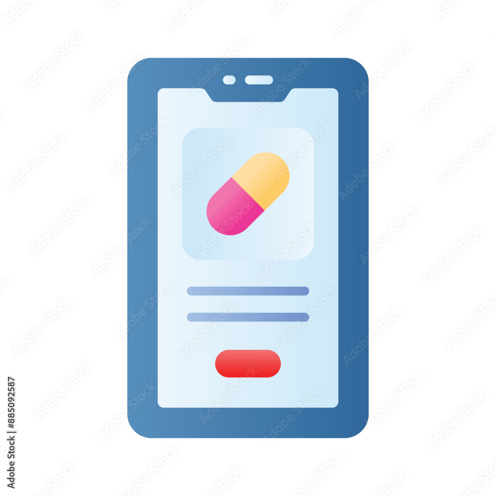 Online medication, capsule inside computer screen concept icon of online medication Online medication, capsule inside computer screen concept icon of online medication