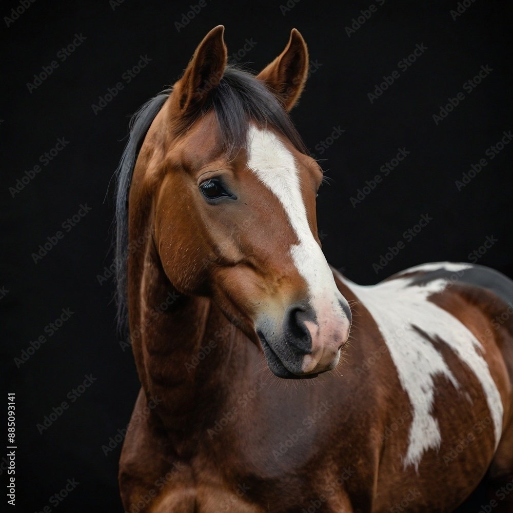 Fototapeta premium horse black background