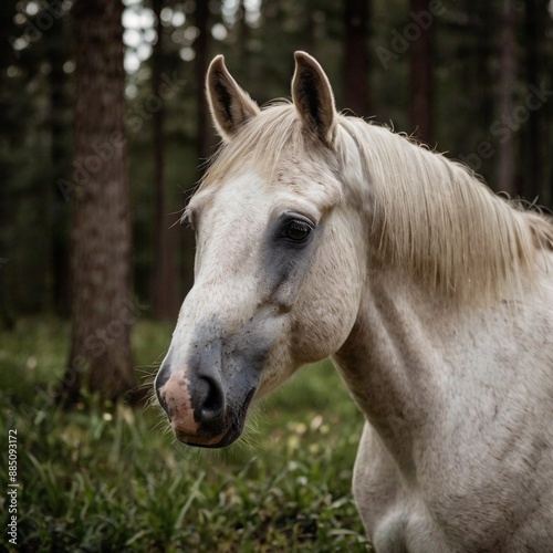white horse head face