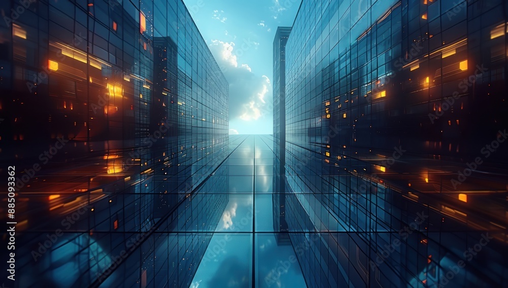 Obraz premium Urban Labyrinth of Glass and Steel