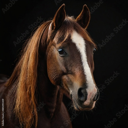 horse black background