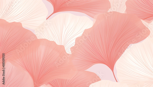 Watercolor Ginkgo leaves background