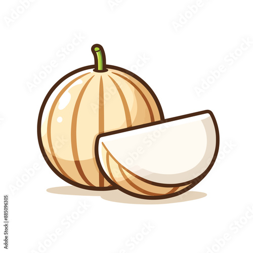 fresh bengkuang fruit cartoon on white background