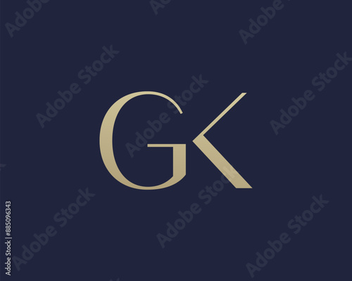 GK letter logo icon design. Classic style luxury initials monogram.