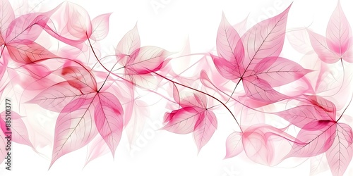 Elegant pattern of pink leaves