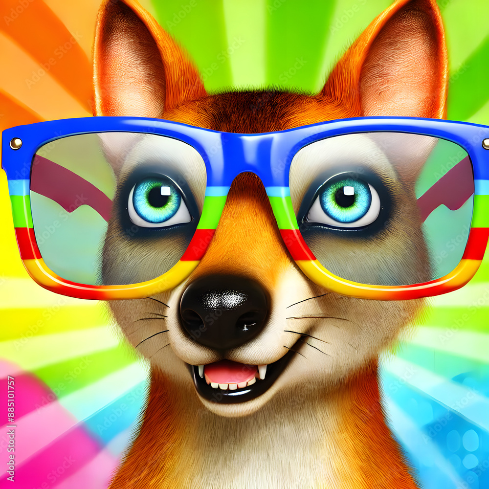 Fototapeta premium Tier mit Brille