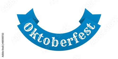 Oktoberfest ribbon. Bavarian, Germfn beer festival banner design element. Vector illustration.