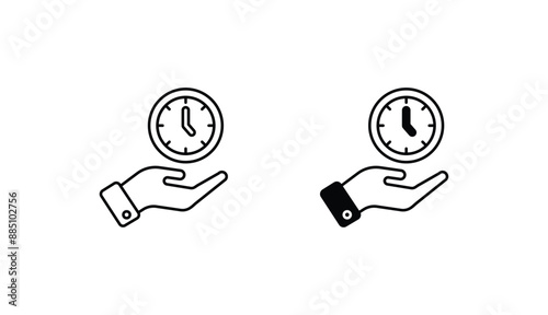 Time icon design with white background stock illustration