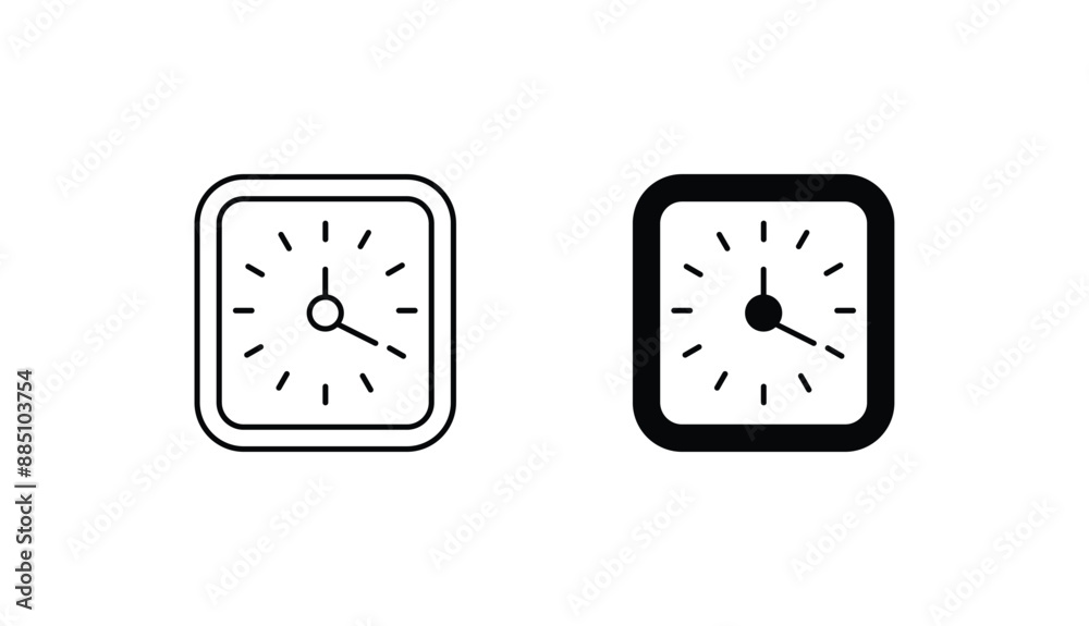 Wall Clock icon design with white background stock illustration Wall Clock icon design with white background stock illustration