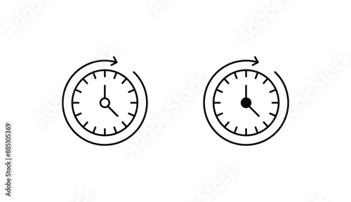 Time icon design with white background stock illustration