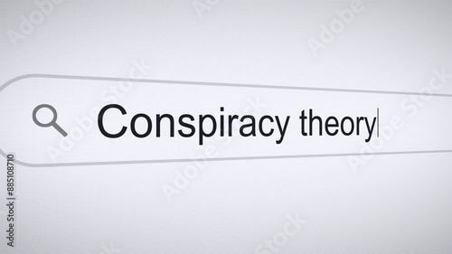 Searching Conspiracy Theory on the Internet, Computer Screen Macro photo