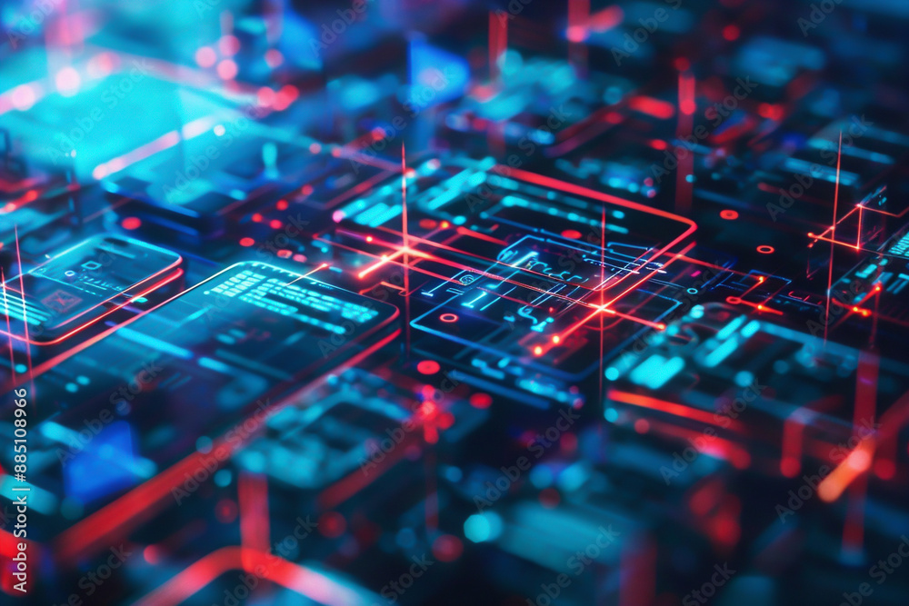 Futuristic image expressing a digital feel of various smartphones, Generative AI

