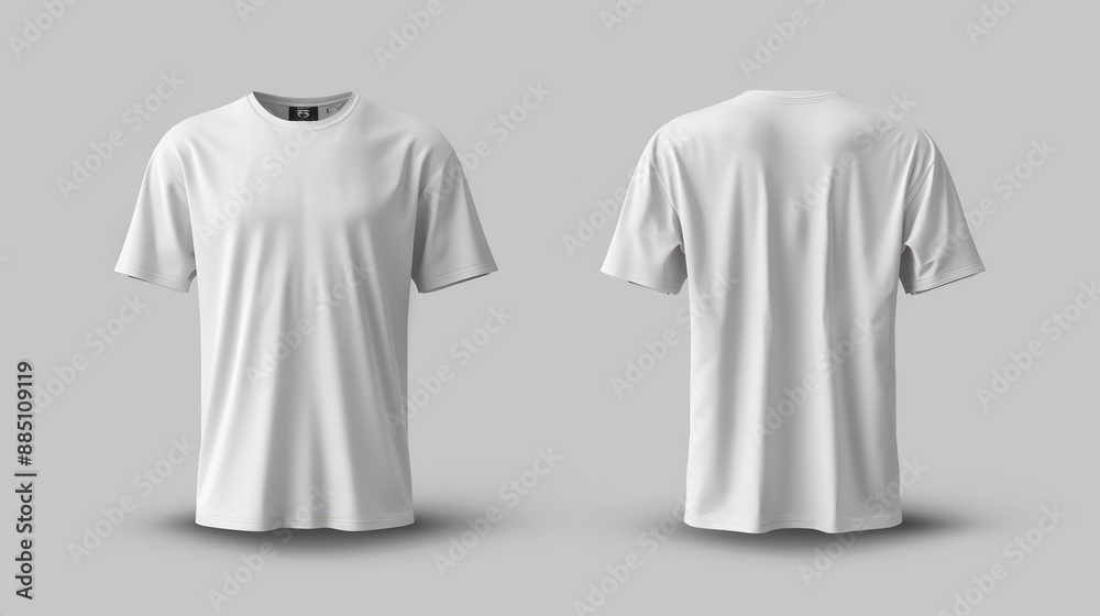 plain white t-shirt mockup design. front and back view. generative ai plain white t-shirt mockup design. front and back view. generative ai