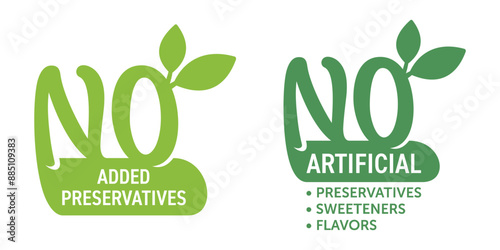 NO additives - flat label with leaf shape