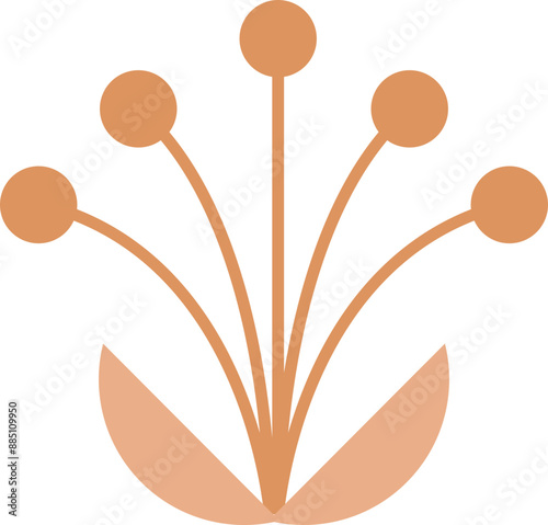 Modern Nordic style flower logo