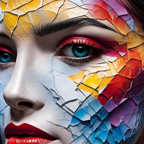 face with colorful painting