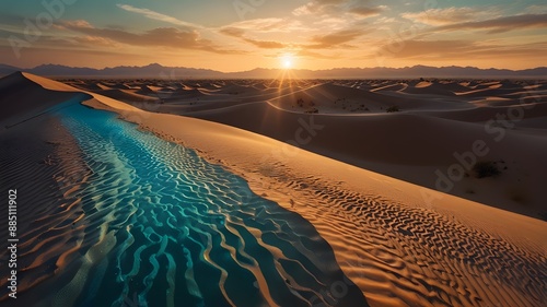 beautiful sunrise over the desert