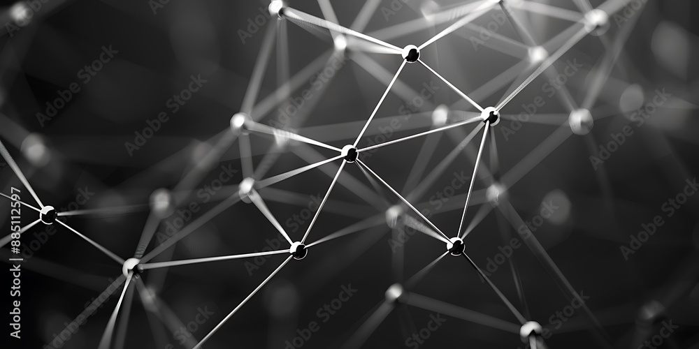 Abstract line connections and a network or data transfer concept with dots and lines in background.a digital geometric pattern for a banner design for website header. Abstract line connections and a network or data transfer concept with dots and lines in background.a digital geometric pattern for a banner design for website header.