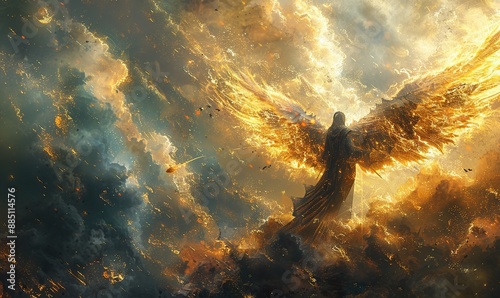 fallen angel expelled from heaven artwork digital painting