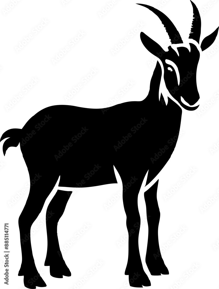 Goat silhoutte. Tahr silhoutte. Vector. Goat silhoutte. Tahr silhoutte. Vector.