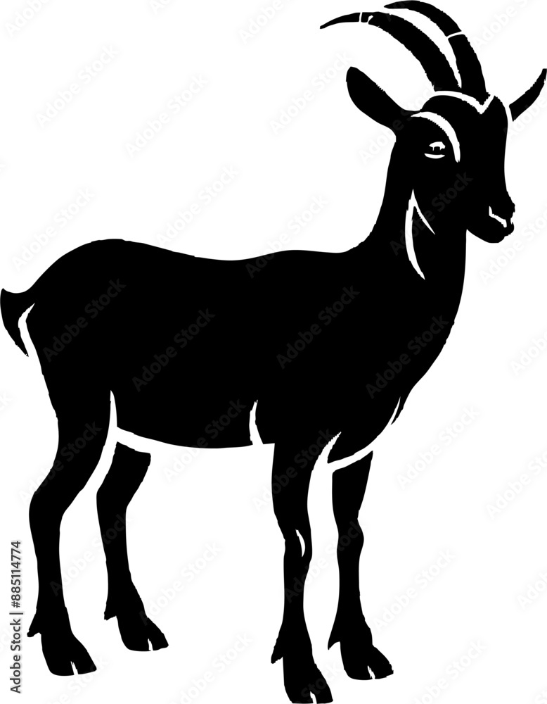 Goat silhoutte. Tahr silhoutte. Vector. Goat silhoutte. Tahr silhoutte. Vector.